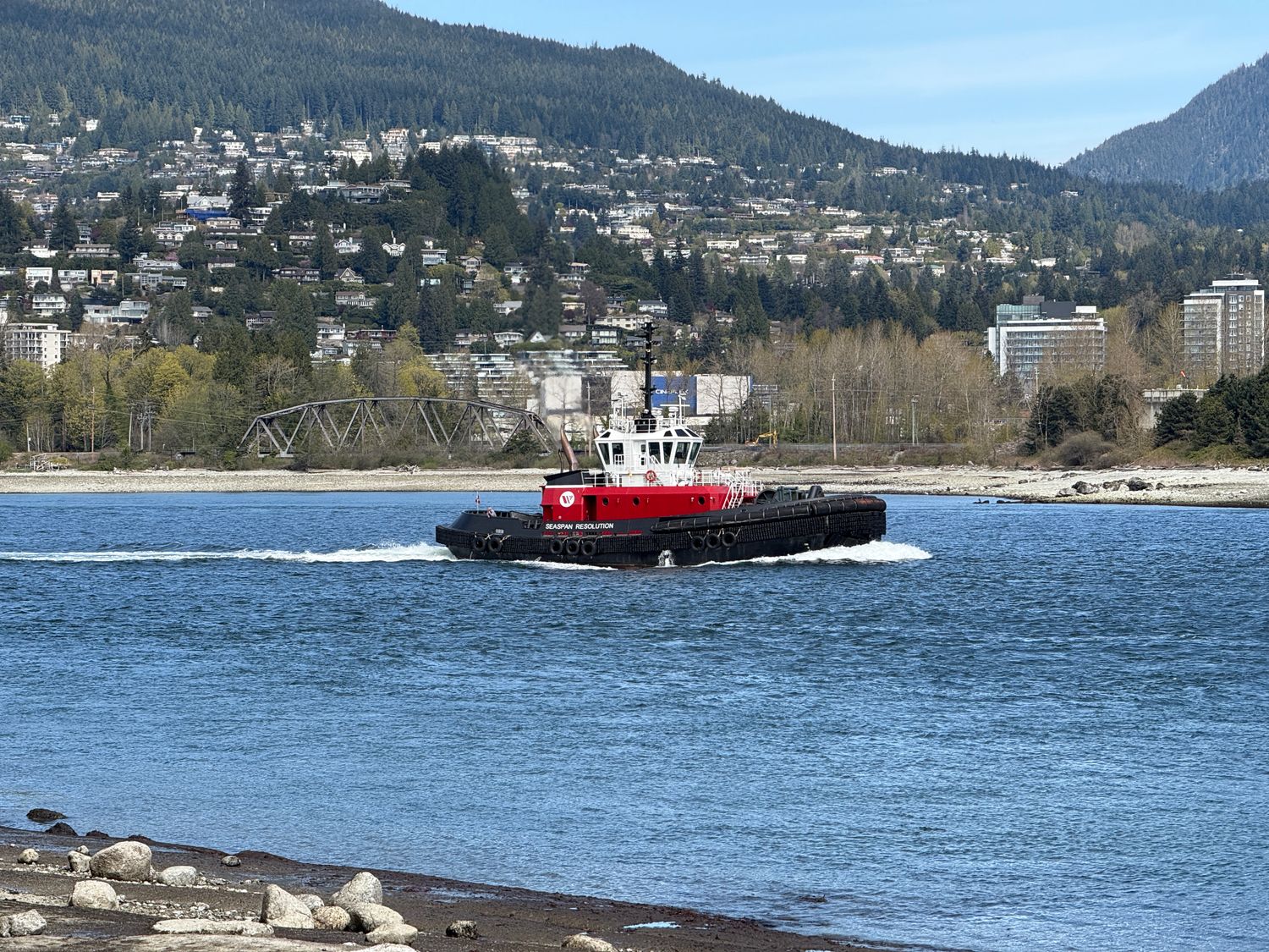 tugboat on coastal waters near vancouver