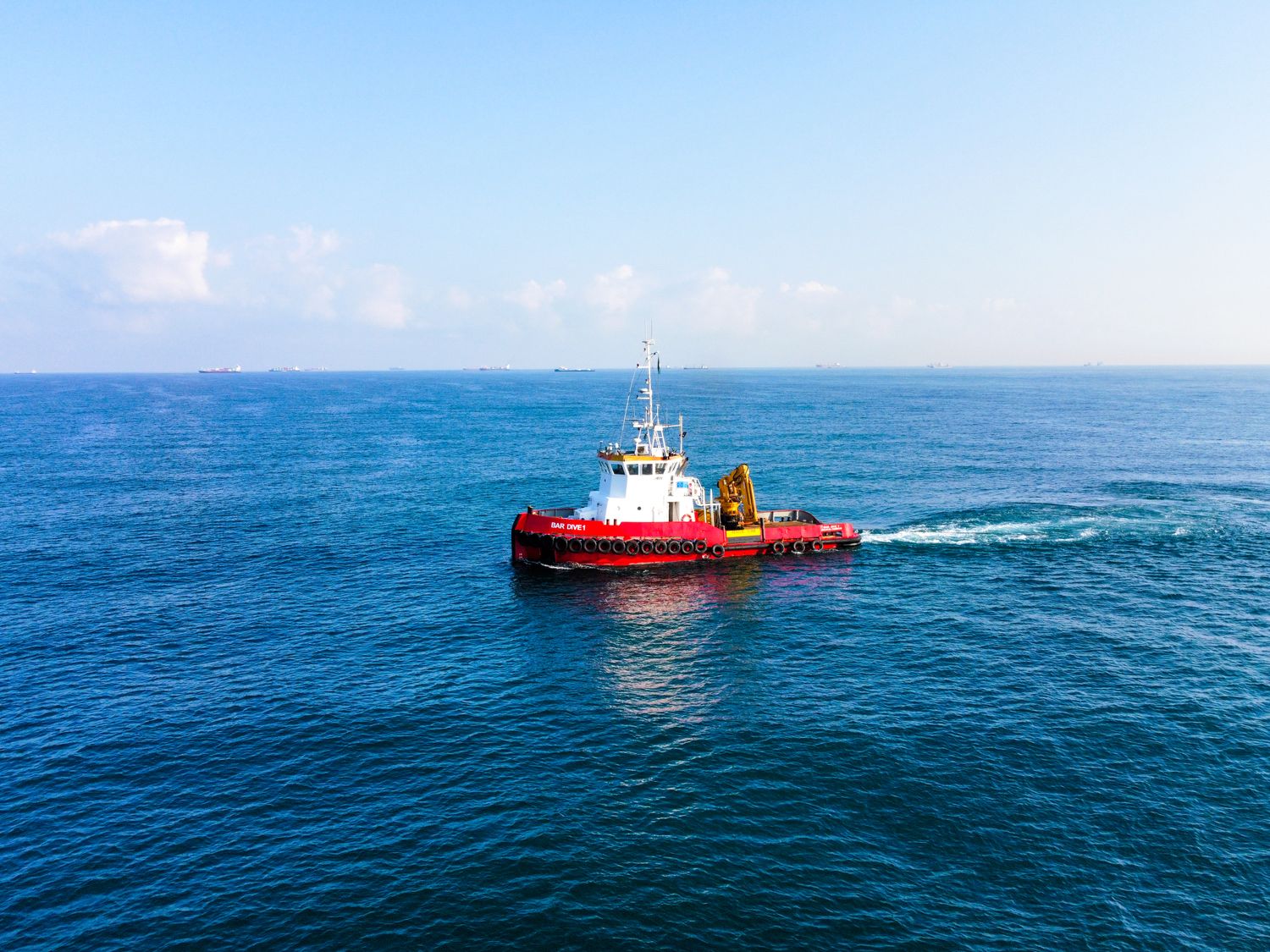 tugboat at sea