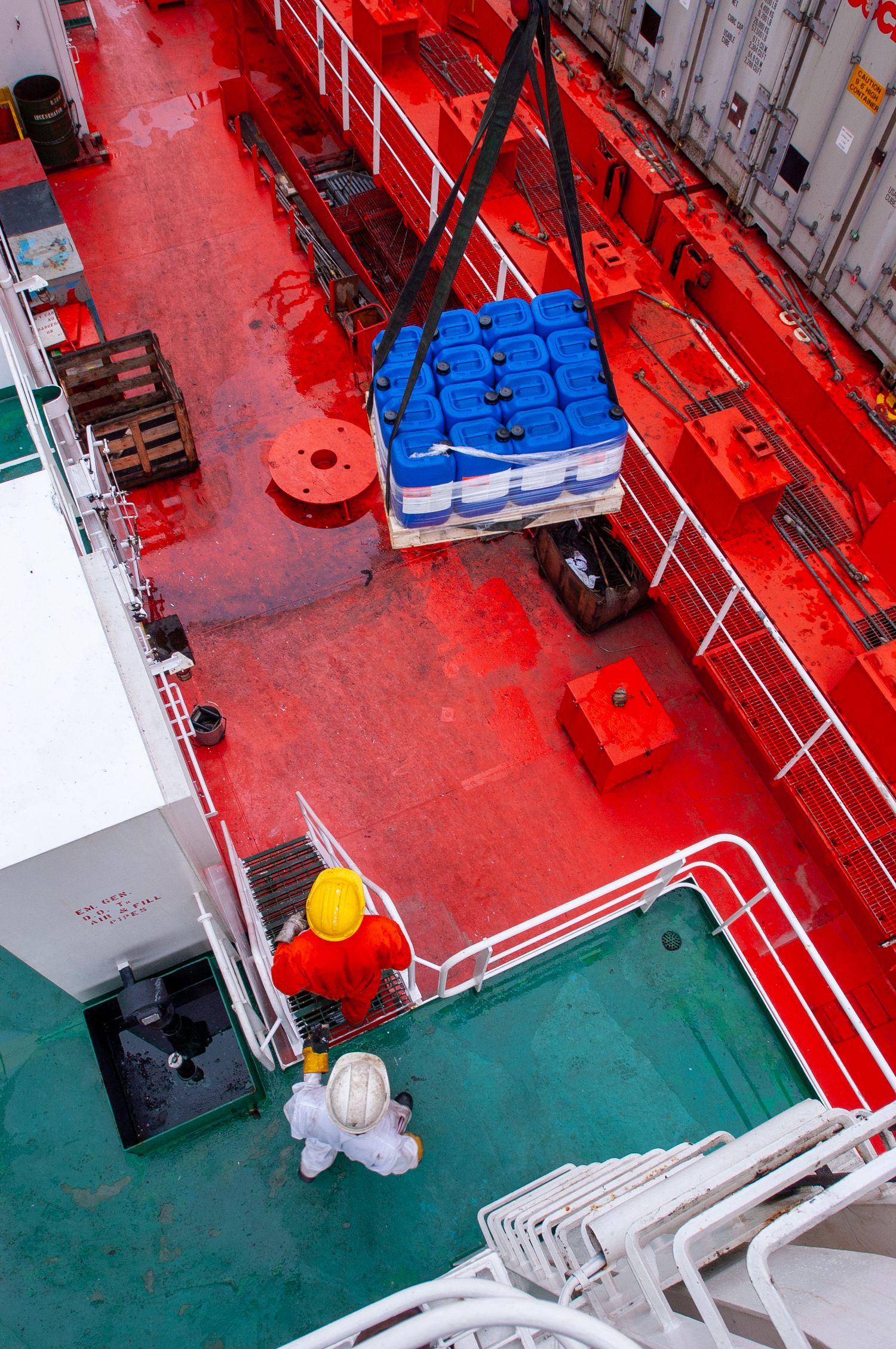 maritime logistics loading supplies on a ship
